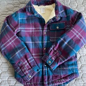 Falls Creek fuzzy lined plaid jacket. Size 6/7